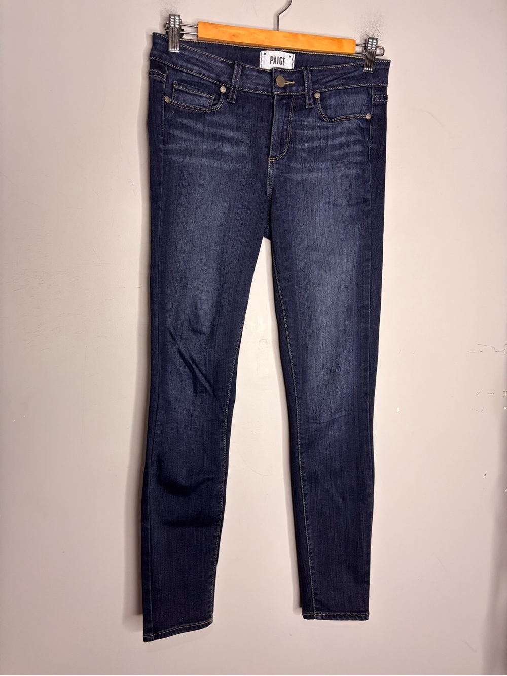 Paige Verdugo Ankle Dark Wash Blue Skinny Jeans Sz 27 - Picture 4 of 15